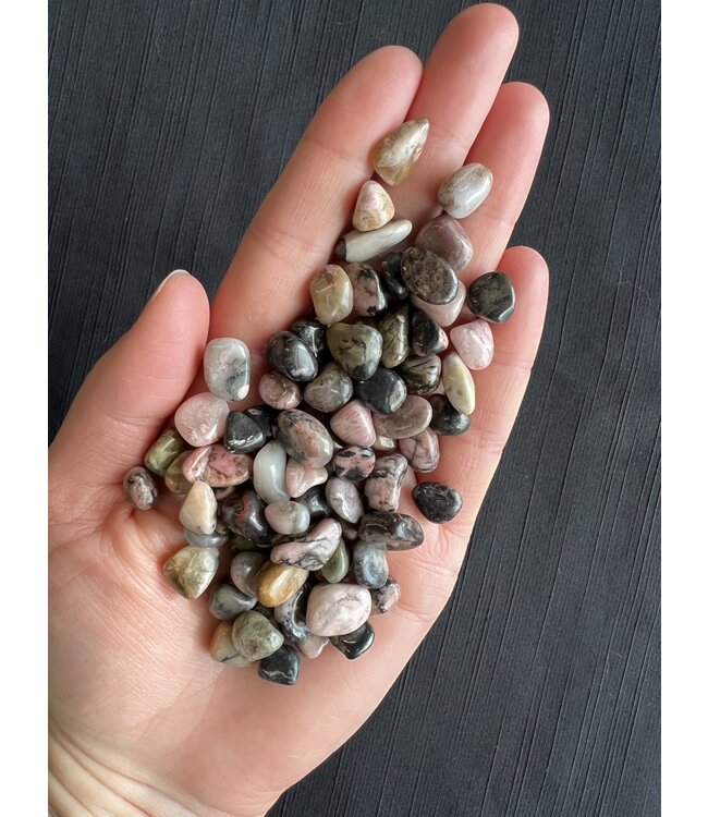 Rhodonite Chip Stones, Grade A