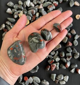 African Bloodstone Tumbled Stones, Polished Bloodstone, Grade A; 4 sizes available, purchase individual or bulk *disc.*