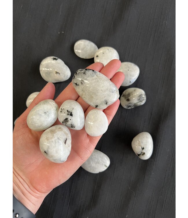 Rainbow Moonstone Tumbled Stones, Polished Rainbow Moonstone, Grade A; 3 sizes available, purchase individual or bulk