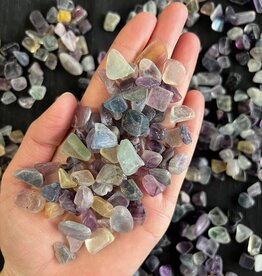 Rainbow Fluorite Chip Stones, Grade A