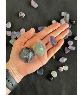 Rainbow Fluorite Tumbled Stones, Polished Rainbow Fluorite, Grade A; 3 sizes available, purchase individual or bulk