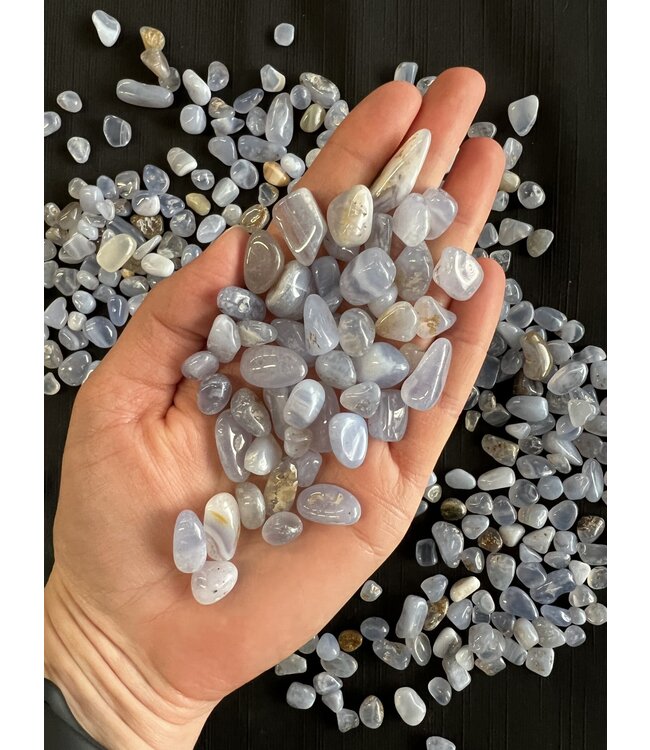 Blue Lace Agate Tumbled Stones, Polished Blue Lace Agate, Grade A; 4 sizes available, purchase individual or bulk