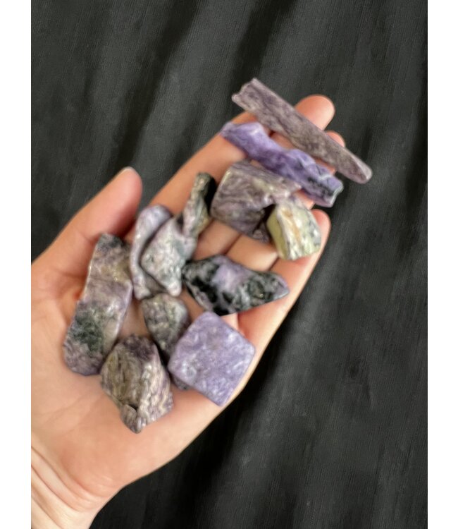 Charoite Tumbled Stones, Polished Charoite, Grade A; 2 sizes available, purchase individual or bulk *disc.*