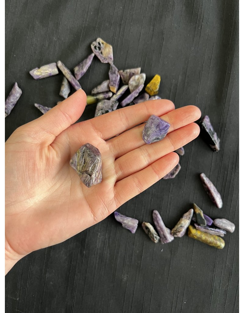 Charoite Tumbled Stones, Polished Charoite, Grade A; 2 sizes available, purchase individual or bulk