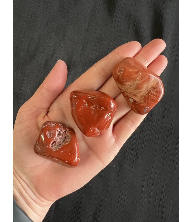Red Jasper Quartz Tumbled Stones, Polished Red Jasper Quartz, Grade A; 4 sizes available, purchase individual or bulk