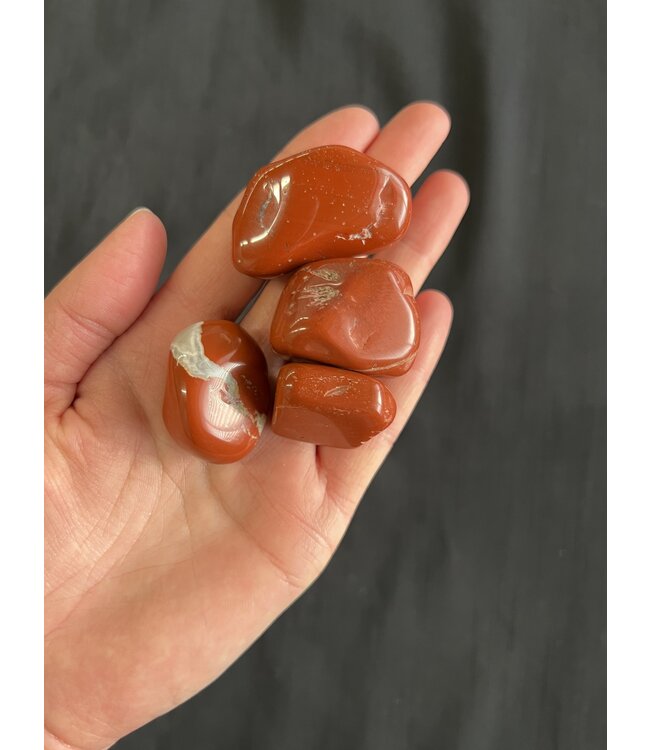 Red Jasper Quartz Tumbled Stones, Polished Red Jasper Quartz, Grade A; 4 sizes available, purchase individual or bulk