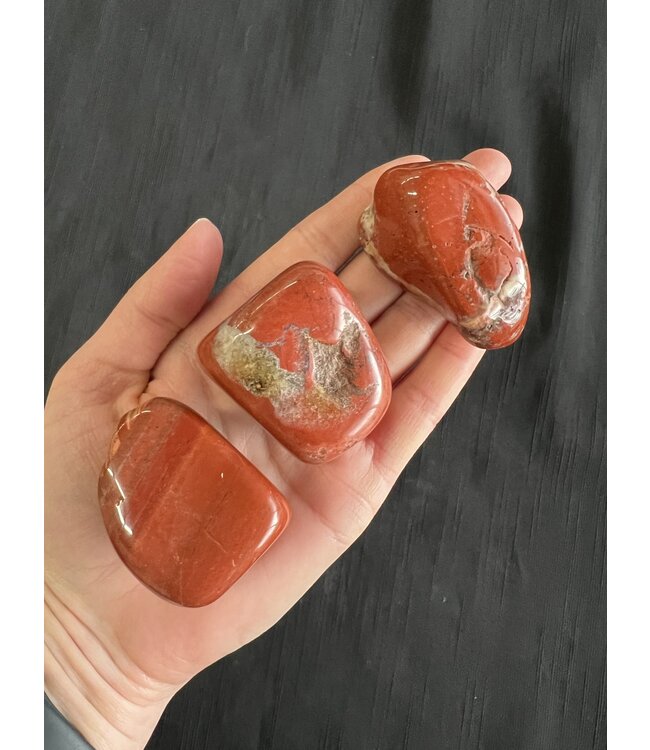 Red Jasper Quartz Tumbled Stones, Polished Red Jasper Quartz, Grade A; 4 sizes available, purchase individual or bulk