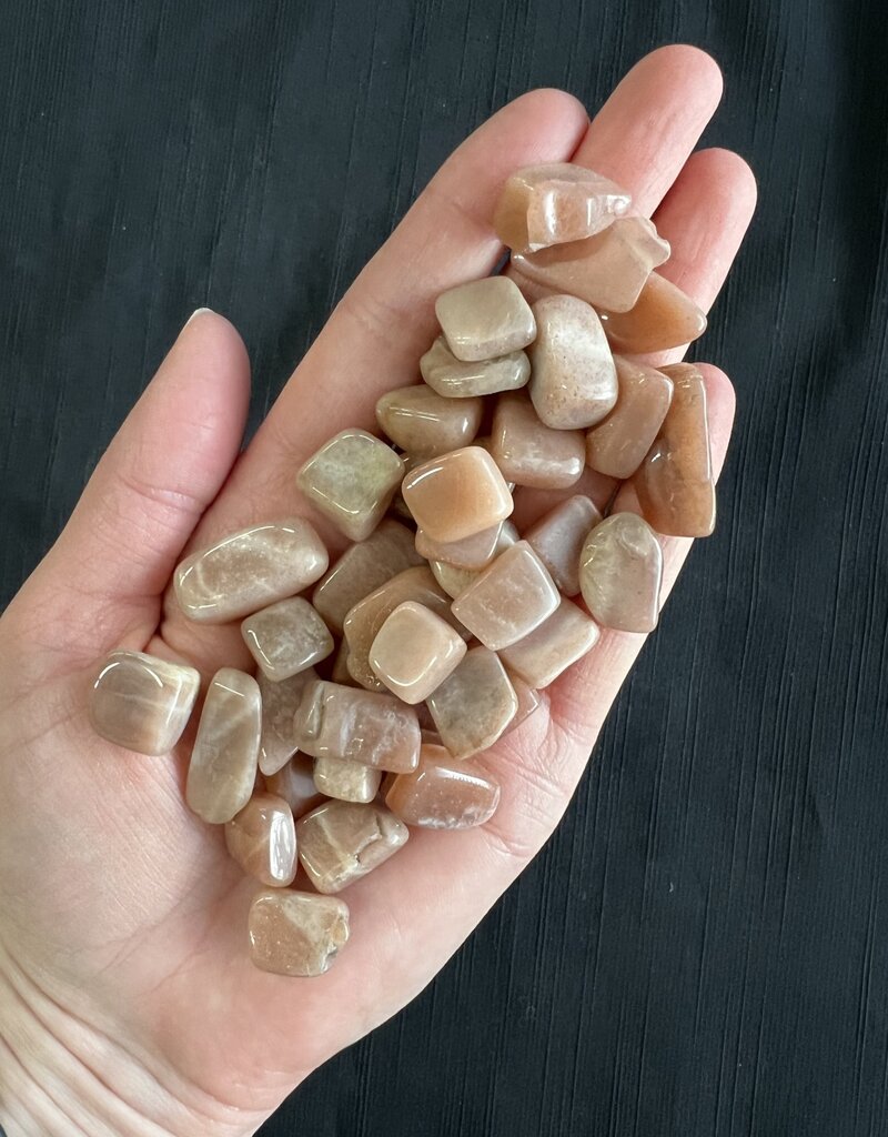 Peach Moonstone Tumbled Stones, Polished Peach Moonstone, Grade A; 2 sizes available, purchase individual or bulk