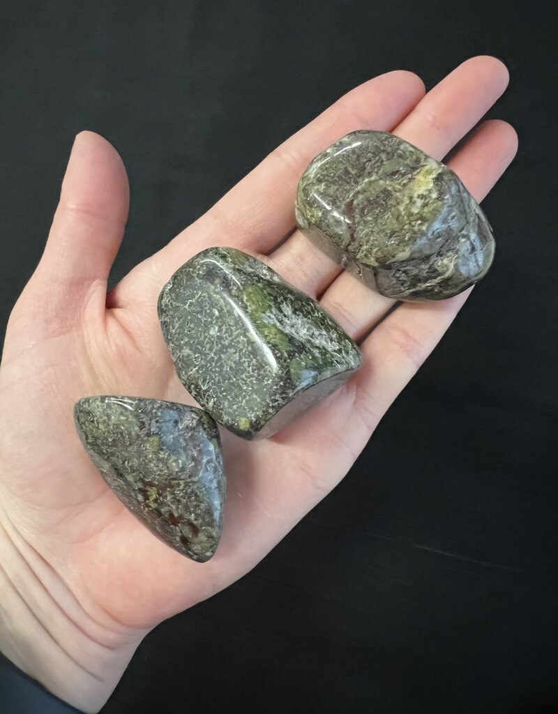 Dragon Bloodstone Tumbled Stones, Polished Dragon Blood Jasper, Grade A; 3 sizes available, purchase individual or bulk *disc.*