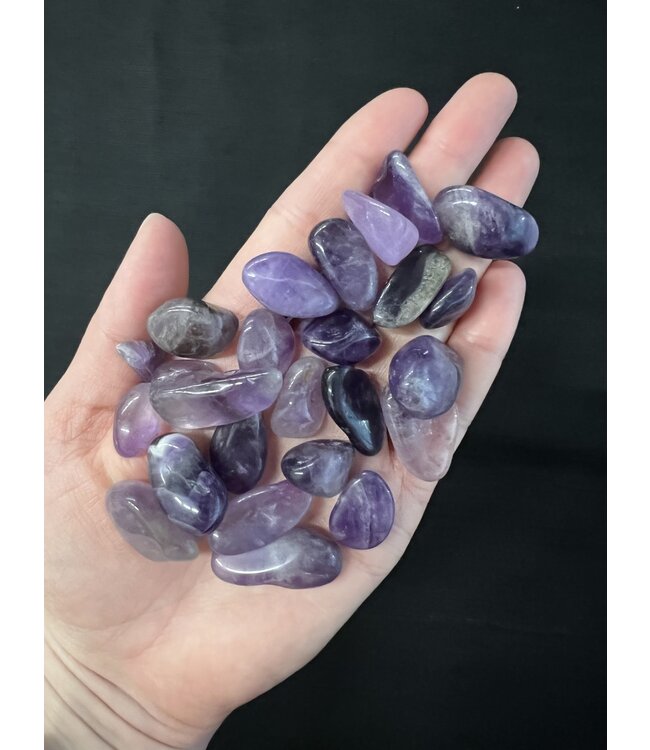 Chevron/Dream Amethyst Tumbled Stones, Polished Dream Amethyst, Grade A; 4 sizes available, purchase individual or bulk