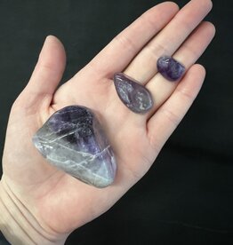 Chevron/Dream Amethyst Tumbled Stones, Polished Dream Amethyst, Grade A; 4 sizes available, purchase individual or bulk