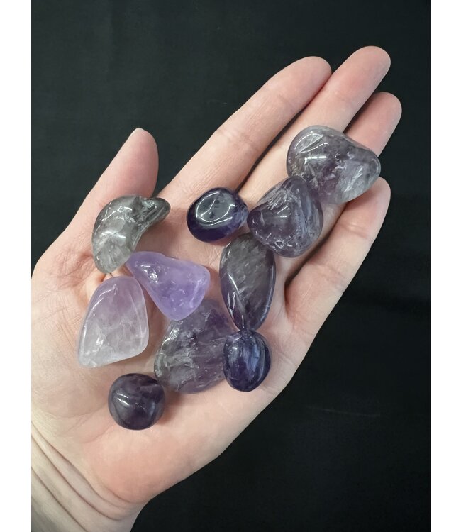 Chevron/Dream Amethyst Tumbled Stones, Polished Dream Amethyst, Grade A; 4 sizes available, purchase individual or bulk