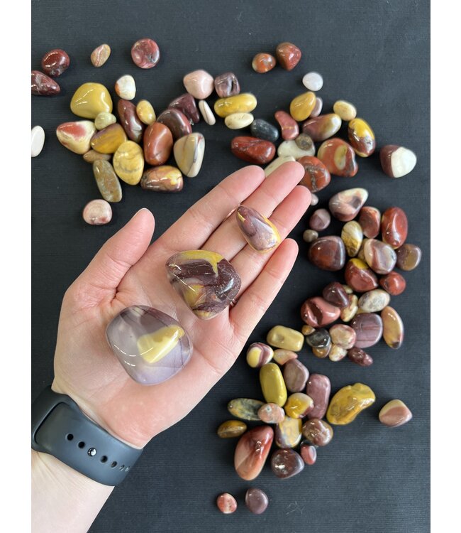 Mookaite Jasper Tumbled Stones, Polished Mookaite Jasper, Grade A; 4 sizes available, purchase individual or bulk