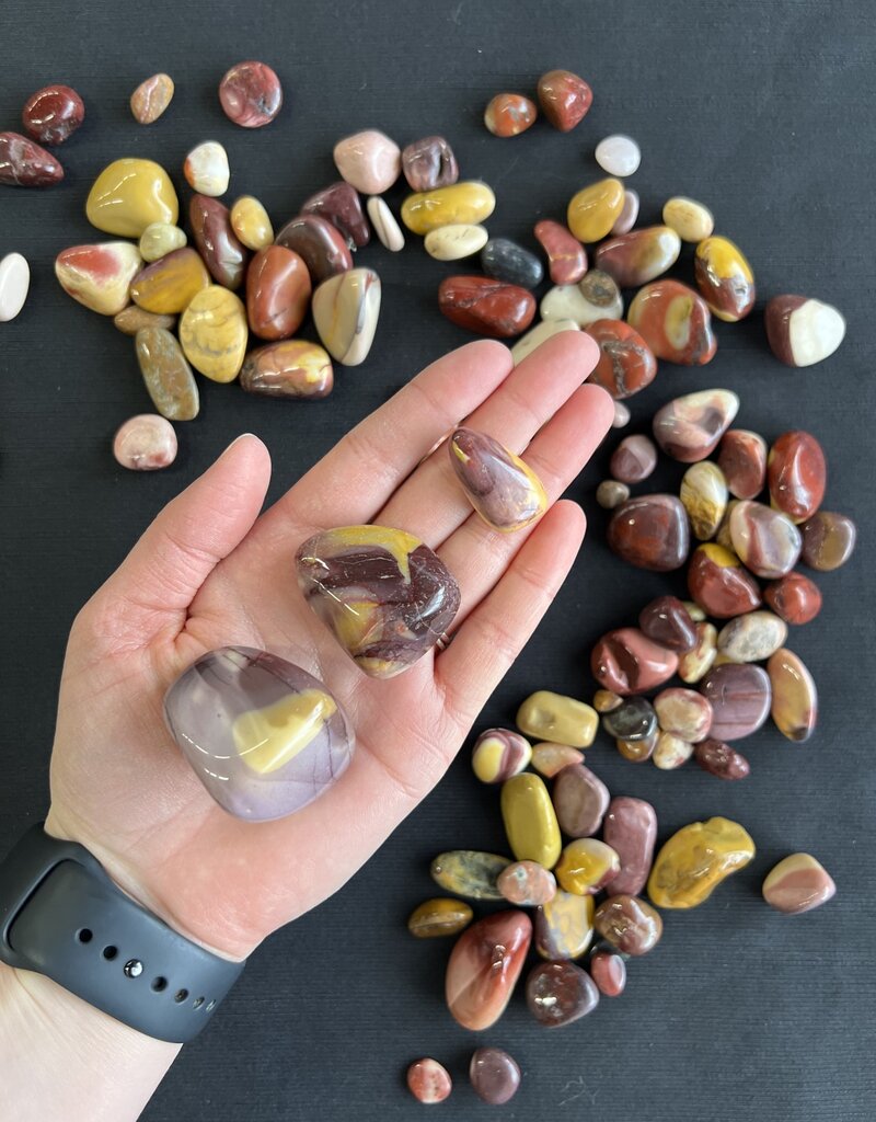 Mookaite Jasper Tumbled Stones, Polished Mookaite Jasper, Grade A; 4 sizes available, purchase individual or bulk