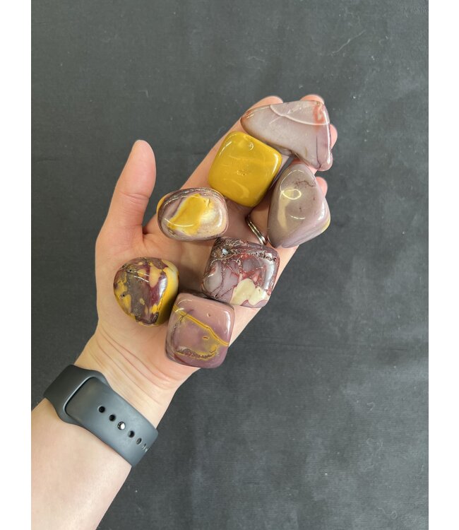 Mookaite Jasper Tumbled Stones, Polished Mookaite Jasper, Grade A; 4 sizes available, purchase individual or bulk