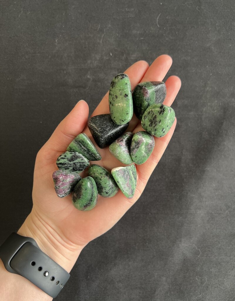 Ruby Zoisite Tumbled Stones, Polished Ruby Zoisite, Grade A; 3 sizes available, purchase individual or bulk