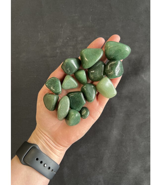 Green Aventurine Tumbled Stones, Polished Green Aventurine, Grade A; 4 sizes available, purchase individual or bulk