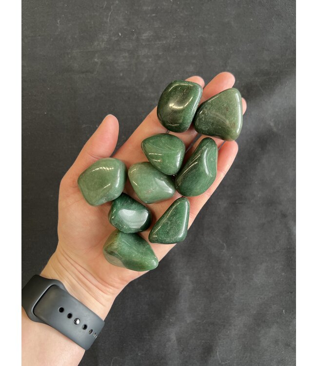 Green Aventurine Tumbled Stones, Polished Green Aventurine, Grade A; 4 sizes available, purchase individual or bulk