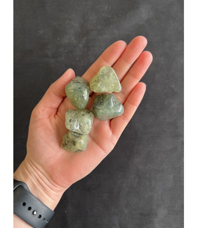 Prehnite Tumbled Stones, Polished Prehnite, Grade A; 3 sizes available, purchase individual or bulk