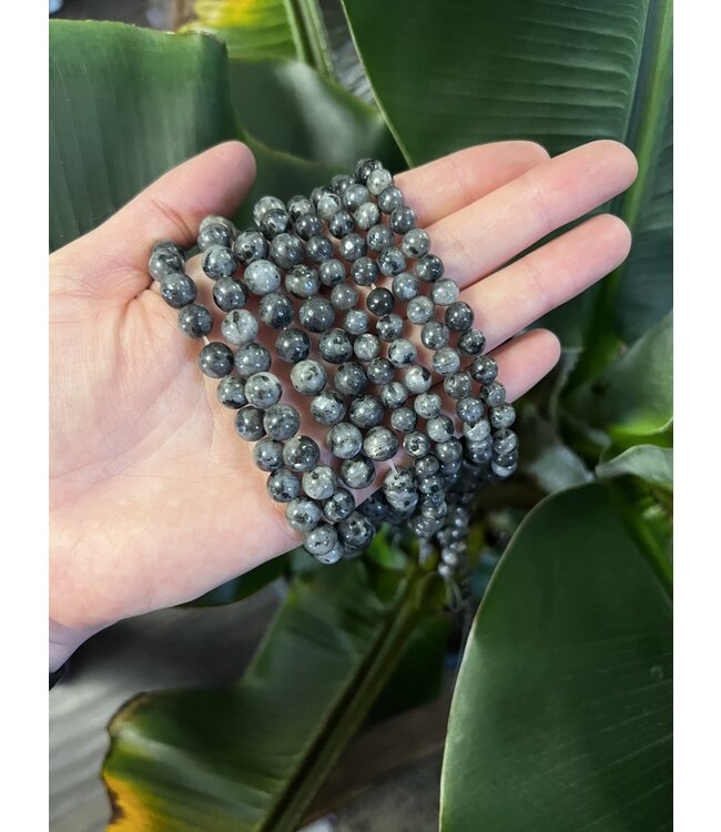 Larvikite Beads Polished 15" Strand 6mm 8mm