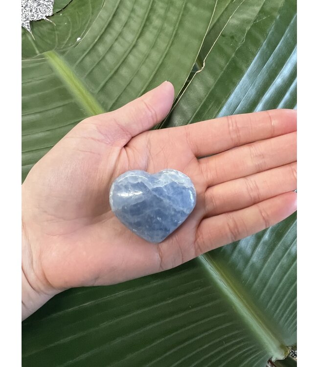 Blue Calcite Heart, Size XX-Small [25-49gr]