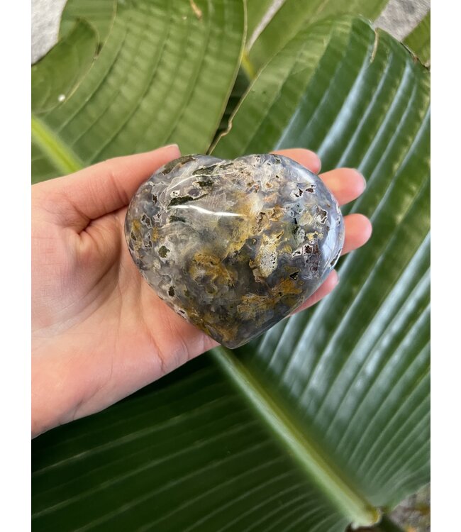 Flower Agate Heart, Size Giant-Plus [275-299gr]