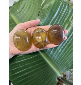 Yellow Fluorite Palm Stone, Size Medium [100-124gr]