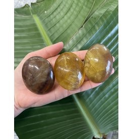 Yellow Fluorite Palm Stone, Size Large [125-149gr]