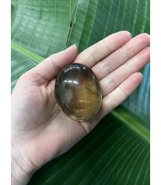 Natural Citrine Palm Stone, Size Small [75-99gr]