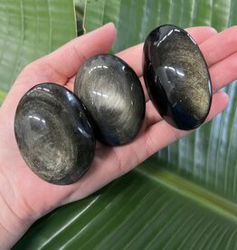 Gold Sheen Obsidian Palm Stone, Size X-Small [50-74gr]