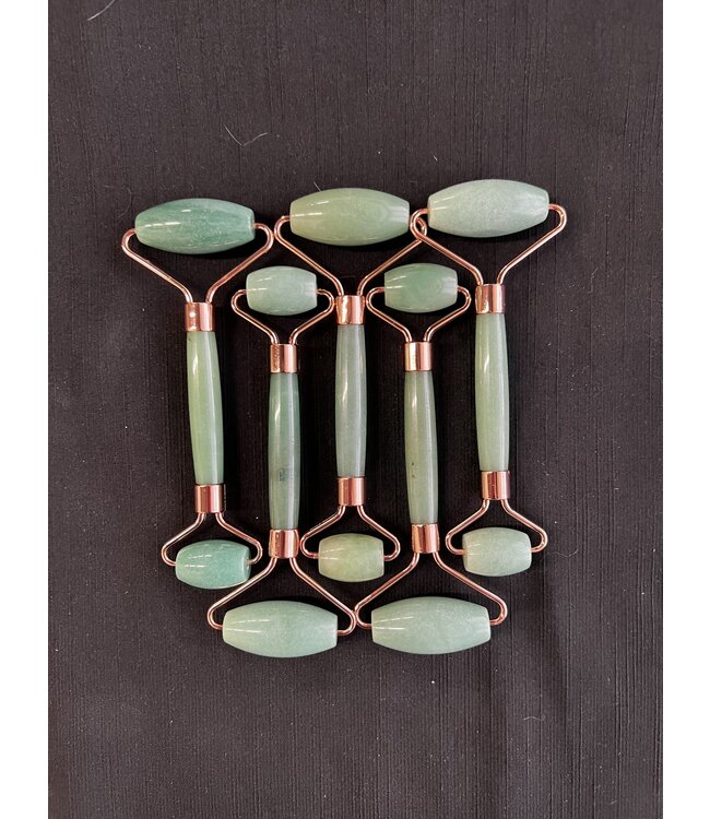 Green Aventurine/Rose Gold Facial Rollers, 5pk