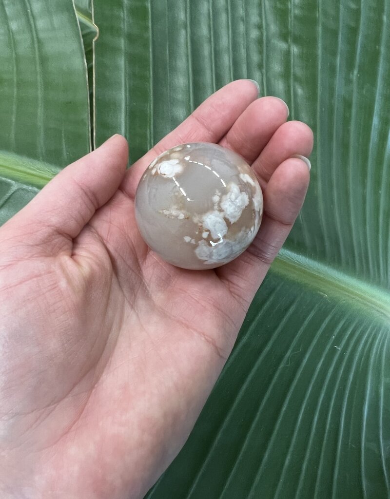 Flower Agate Sphere, 40-44mm