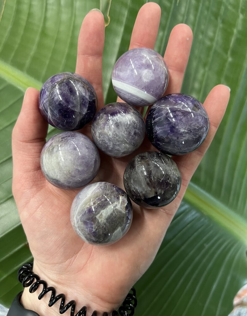 Chevron Amethyst Sphere, 3cm