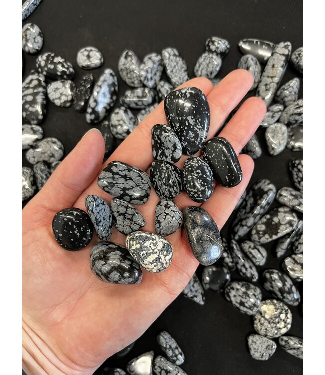 Snowflake Obsidian Tumbled Stones, Grade A, 2 Sizes Available, Purchase Individual or Bulk