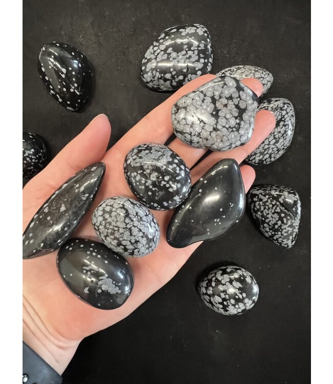 Snowflake Obsidian Tumbled Stones, Grade A, 2 Sizes Available, Purchase Individual or Bulk