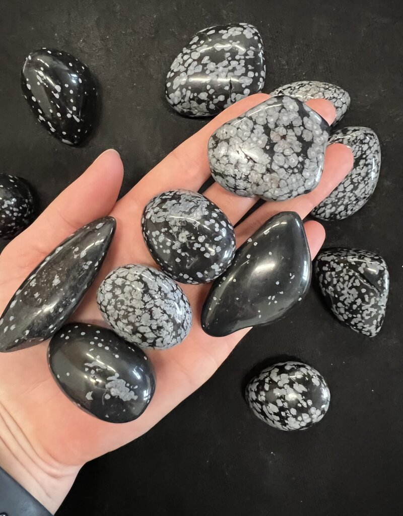 Snowflake Obsidian Tumbled Stones, Grade A, 2 Sizes Available, Purchase Individual or Bulk