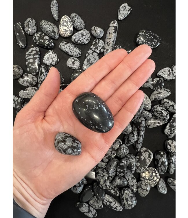 Snowflake Obsidian Tumbled Stones, Grade A, 2 Sizes Available, Purchase Individual or Bulk