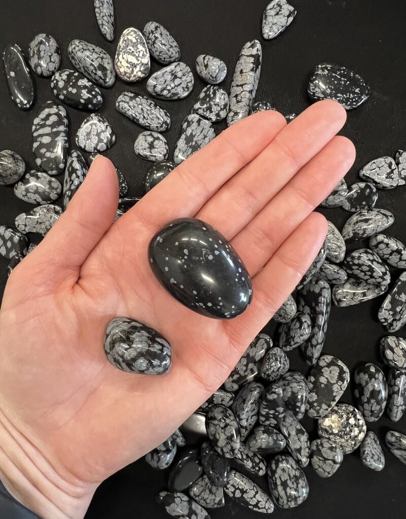 Snowflake Obsidian Tumbled Stones, Grade A, 2 Sizes Available, Purchase Individual or Bulk