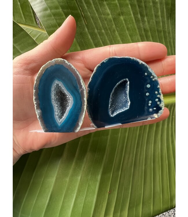 Teal Agate Geode Cut Base Size 1 [1-99gr]