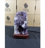 Amethyst Lamp with wood base #44, 3.26kg