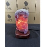 Amethyst Lamp with wood base #47, 3.28kg