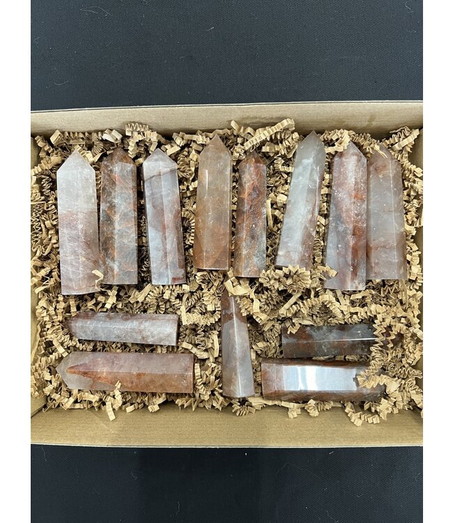 Red Hematoid/Fire Quartz Points 1KG bulk lot