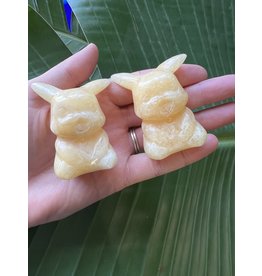 Orange Calcite Pikachu Carving, Pokémon Carving