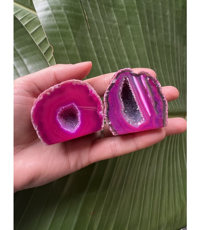 Pink Agate Geode Cut Base Size 1 [1-99gr]