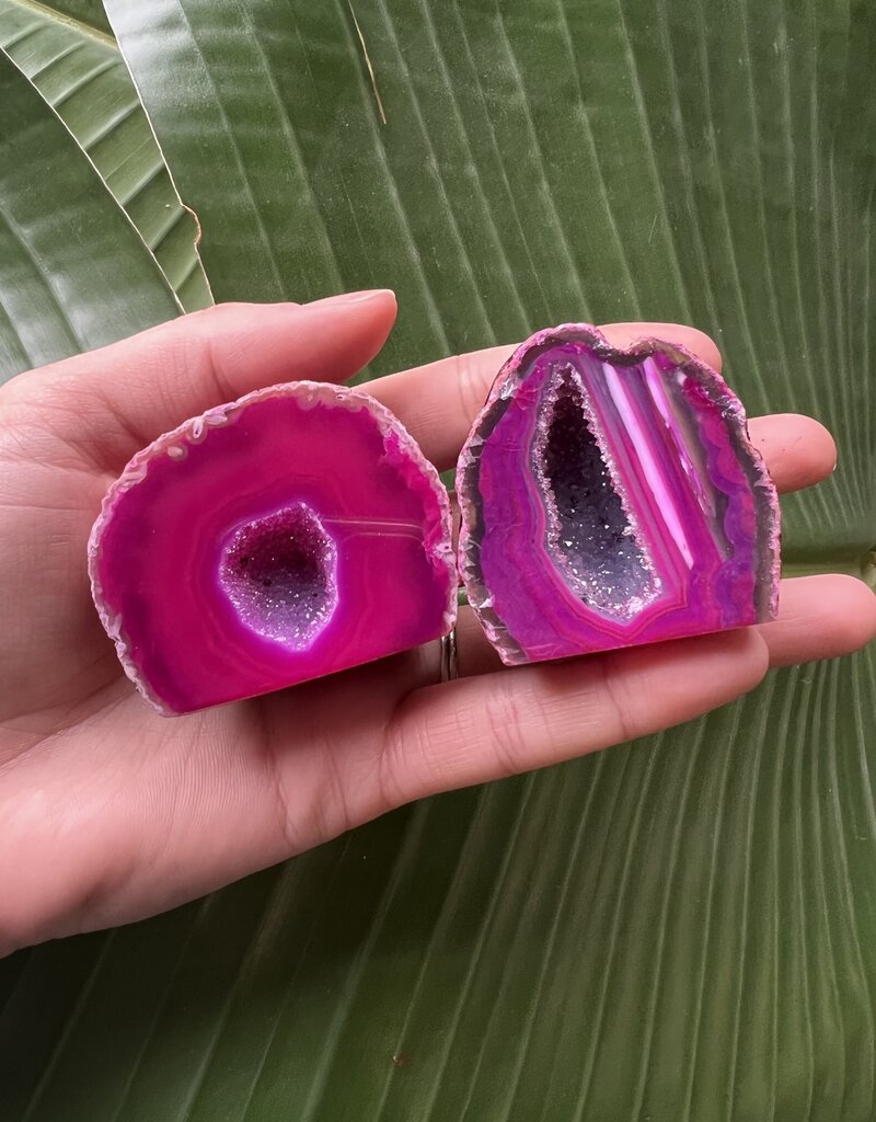 Pink Agate Geode Cut Base Size 1 [1-99gr]