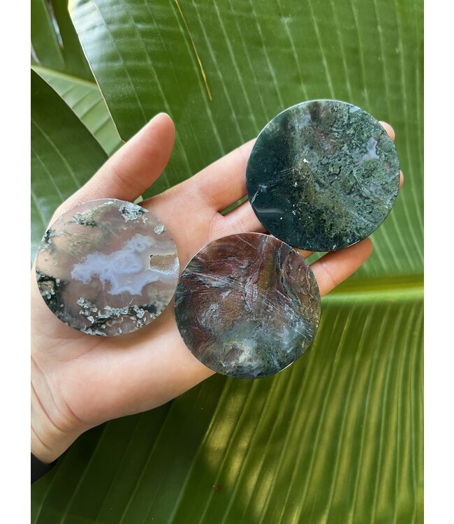 Moss Agate Circles, Size XX-Small [25-49gr]