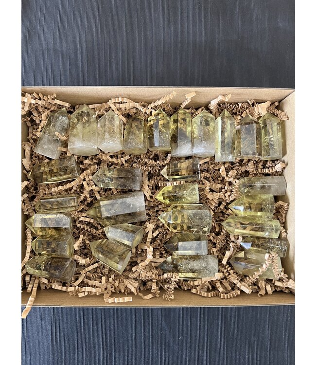 Citrine Points, heat treated, 1KG bulk lot
