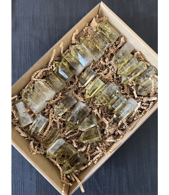 Citrine Points, heat treated, 1KG bulk lot