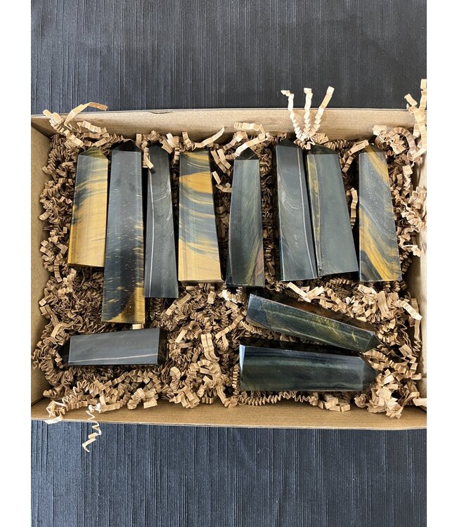 Blue Tiger Eye Points 1KG bulk lot