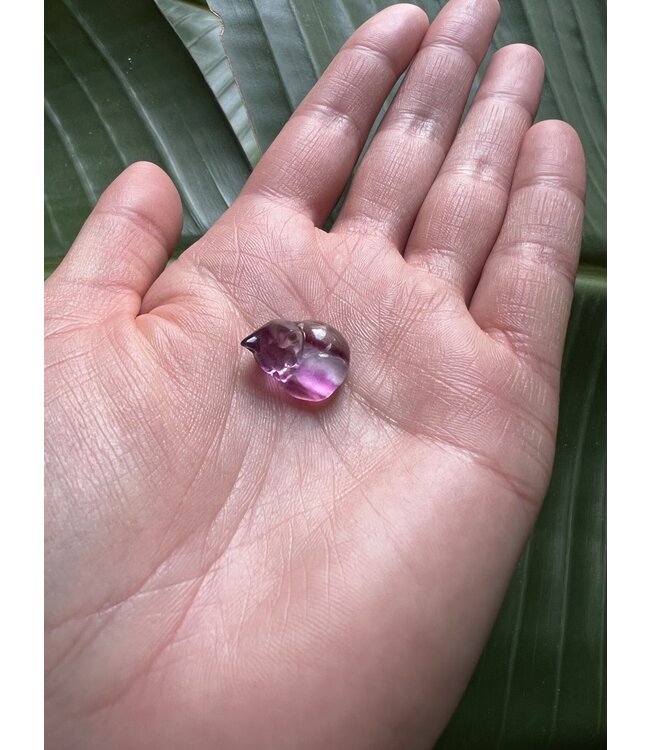Mini Fluorite Sleeping Cat
